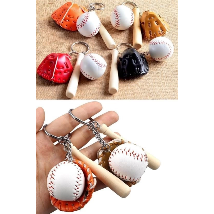 Gerçekçi Beyzbol Tasarımlı Şık Anahtarlık Kolye Çanta Süsü Baseball Keychain