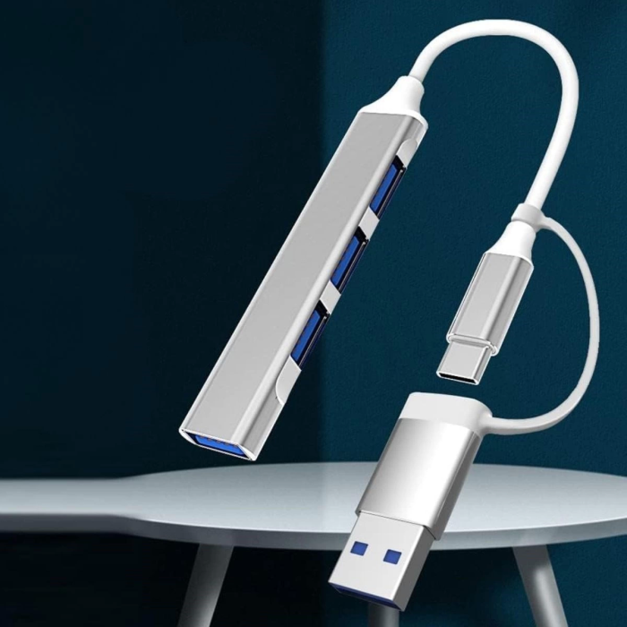 4 Portlu Bağlantı İstasyonu Ultra İnce Usb Bölücü Type-c Tipi Çoklu Arayüz Adaptörü Multi Usb Çoklayıcı