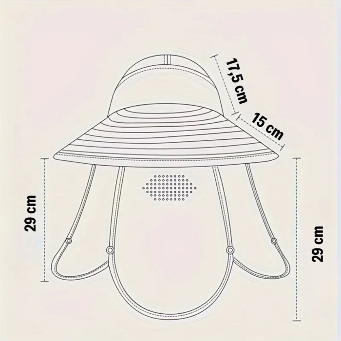 Güneş Koruyuculu Nefes Alabilen Maskeli Ve Boyun Kapaklı Geniş Kenarlı Balıkçı Şapkası