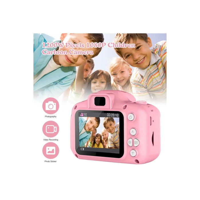 Mini 1080p Hd Kamera Çocuklar İçin Dijital Fotoğraf Makinesi 2.0 Inç Ekran (pembe)