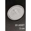 BUFFER® 20 Adet Şeffaf Yuvarlak 3 Cm Çaplı Güçlü Disk Yapışkanlar