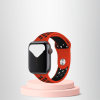 Apple Watch 42 44 45 49 Mm/L Kordon Kayış Bileklik Delikli KIRMIZI-SİYAH