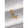 316L Çelik Gold Renk Zirkon Taşlı Yıldız Model Tragus Piercing - TJ-PR1352