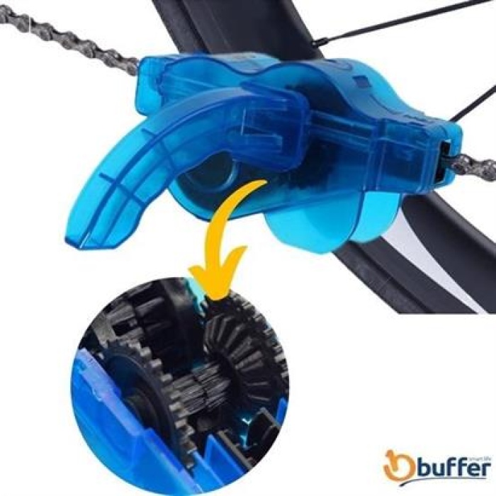 BUFFER® Bisiklet Zincir Dişlisi Koruyucu Pas Sökücü Temizleme Fırçası Aparatı Bakım Seti 4 Parça