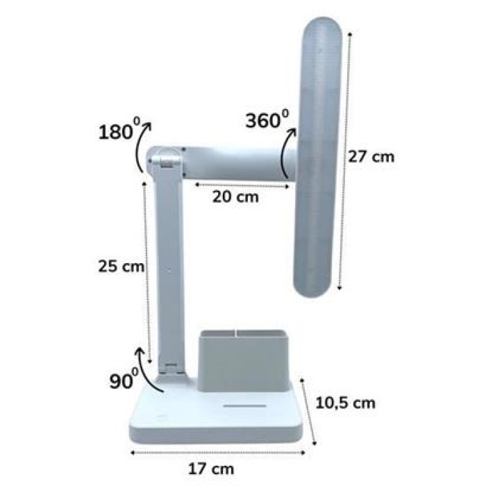 BUFFER® Kalemlikli USB Şarjlı Dokunmatik 3 Kademeli Özel Göz Korumalı led Lityum Masa Lambası