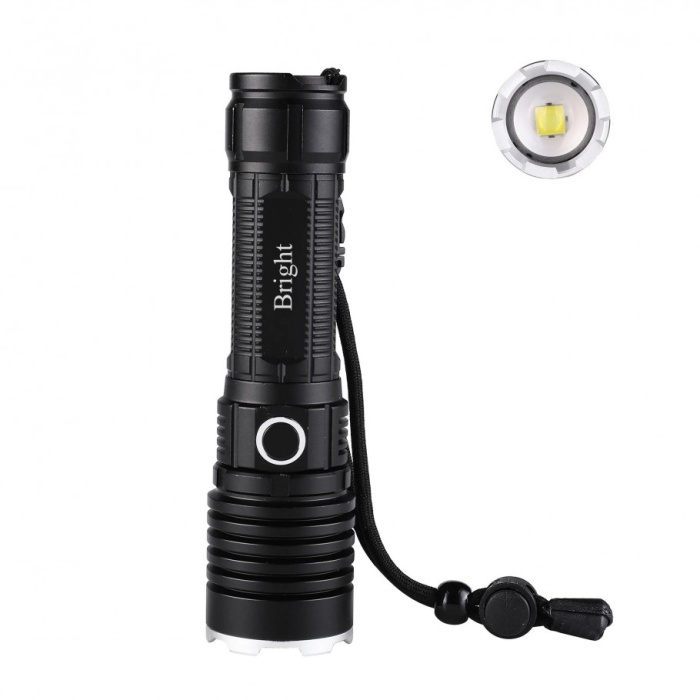 GHT-5761 XP90 LED 3 Mod Zoomlu Yağmur Suyu Geçirmez Şarjlı El Feneri