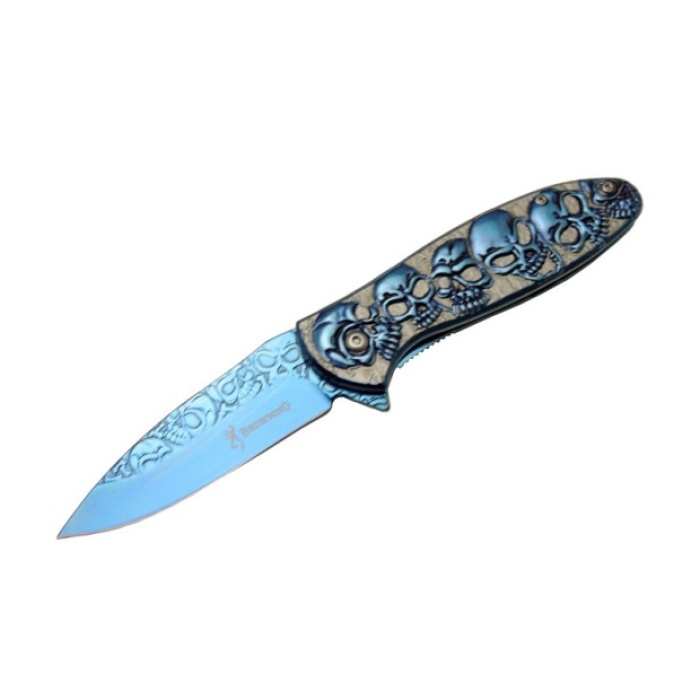 Browning YSTL2955BL Kurukafa Blue Çakı 19,5 cm  Manuel, Kemerlikli