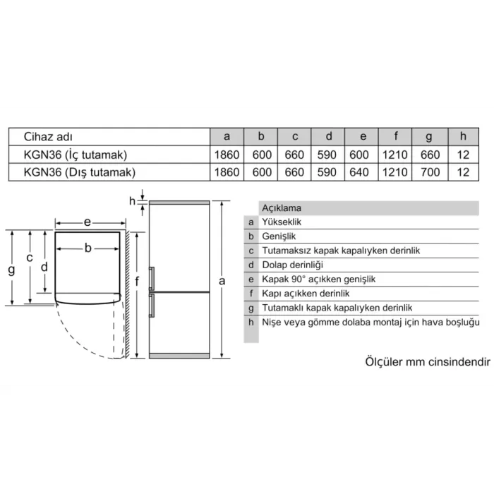 BOSCH NOFROST INOX KOMBİ A++