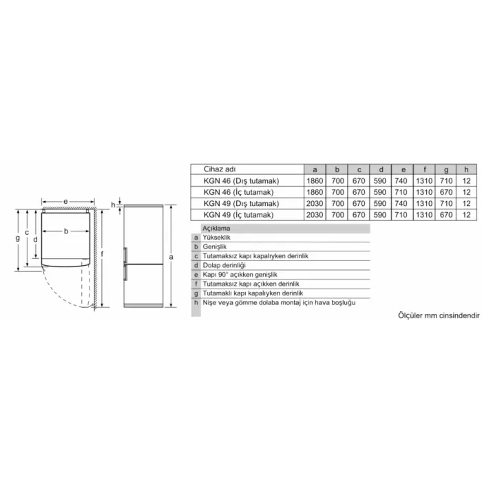 BOSCH SERİ/6 NOFROST KOMBİ SİYAH CAM A++ 435 LT