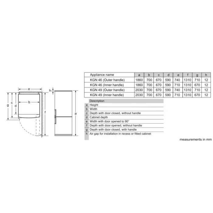 BOSCH Serie | 4 altta donduruculu buzdolabı A++ 203 x 70 cm Paslanmaz çelik görünüm