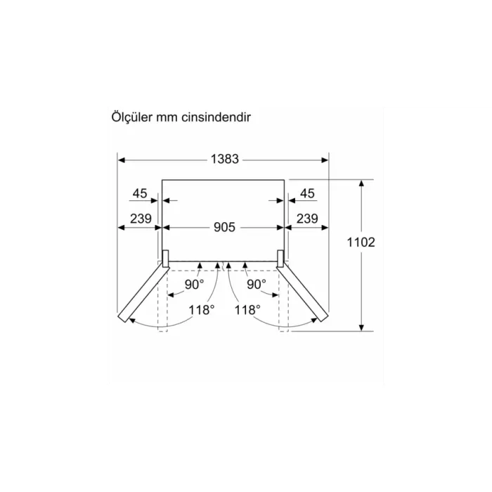 BOSCH Serie 4 - multi door Gardrop Tipi Buzdolabı