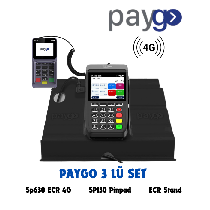 Paygo Sp630 Pro ECR 4G Eft Pos Yazarkasa -SP130 Pinpad - ECR Stand