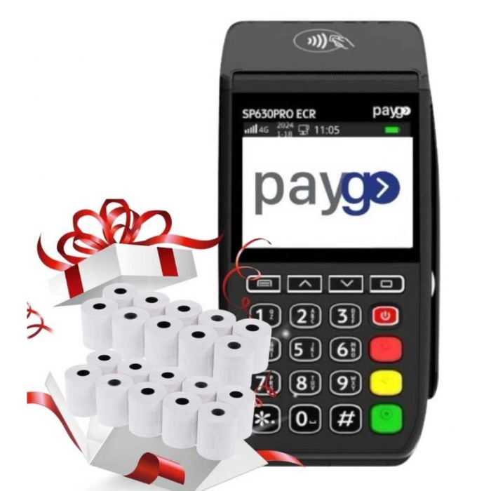 Paygo Sp630 Pro ECR 4G Eft Pos Yazarkasa Mobil 20 Rulo Hediye