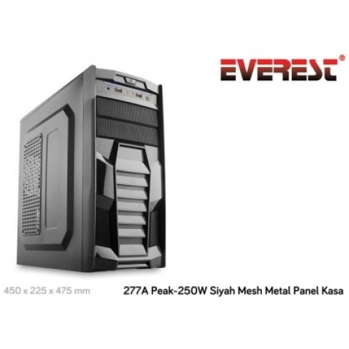 EVEREST 277A 277A Peak-250W Siyah Mesh Metal Panel Kasa