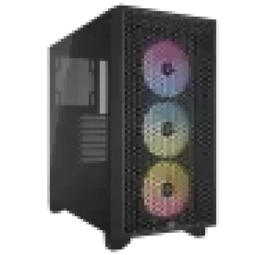 CORSAIR CC-9011255-WW iCUE 3000D RGB Temperli Cam Mid-Tower, Siyah