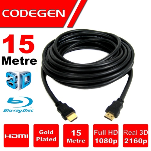 CODEGEN CPS150 15 Metre HDMI v1.4 ,, 3D, Ağ Destekli, Altın Uçlu HDMI Kablo