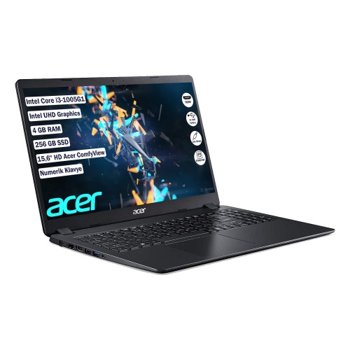 ACER NX.EG8EY.001 EX215-52 I3-1005G1/4GB/256GBSSD/15.6/FDos Siyah