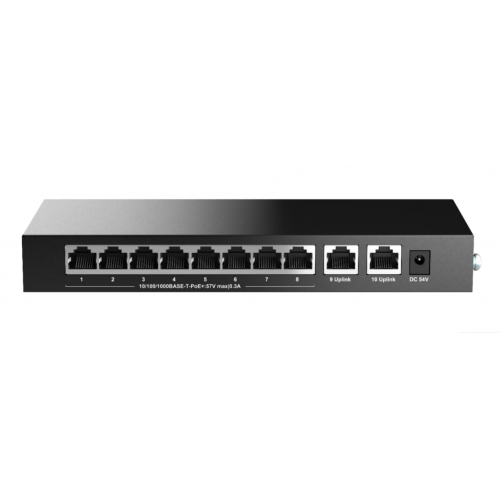 H3C H3C Magic BS210T-HP, 10 Port, GigaBit, 8 Port PoE, 110W, +2 Port GigaBit Uplink, Metal Kasa, Yönetilemez, Masaüstü Switch