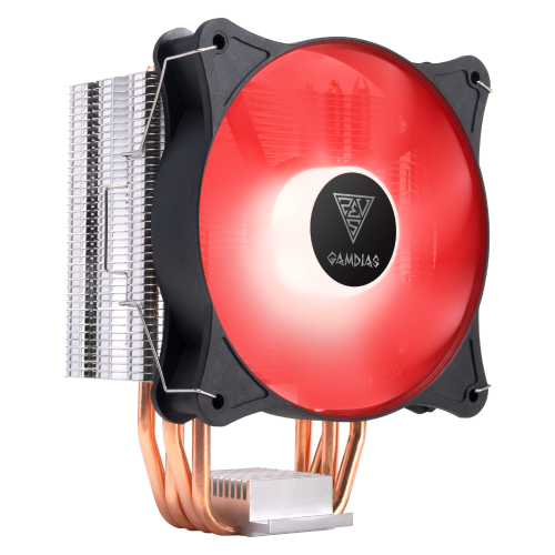 GAMDIAS BOREAS E1-410, RED Lights, 120mm CPU  Kule Tipi Hava Soğutma (AMD AM4 ve INTEL Tüm işlemciler ile uyumlu)