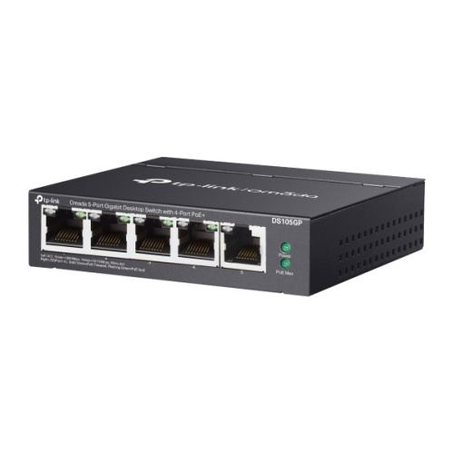 OMADA TP-LINK DS105GP 65W 5GE Switch with 4GE PoE, 250m P PoE Auto Recovery, Metal Desktop