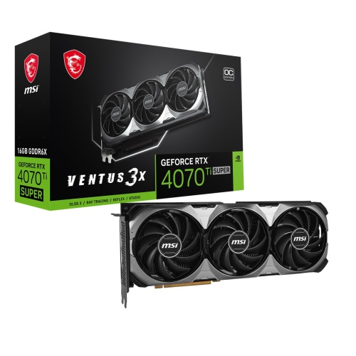 MSI VGA GEFORCE RTX 4070 TI SUPER 16G VENTUS 3X OC RTX4070TIS 16GB GDDR6X 256B DX12 PCIE 4.0 X16 (3XDP 1XHDMI)