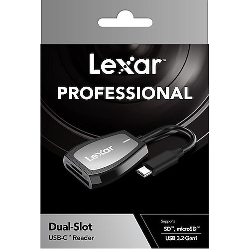 LEXAR LRW470U-RNHNG CARD READER PROFESSIONAL USB-C DUAL-SLOT READER SUPPORT SD AND MICROSD UHS-II CARDS