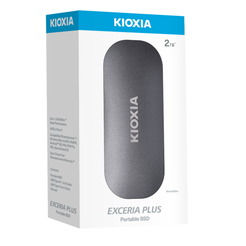 2TB KIOXIA EXCERIA PLUS G2 USB 3.2 1050/1000 MB/s LXD10S002TG8