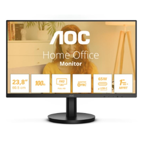 AOC 23.8 AOC 24B3CA2 IPS 1MS 100MHZ 1XHDMI 1XUSB 3.2 TYPE-C FHD 1920X1080 HOPARLÖR VESA SİYAH