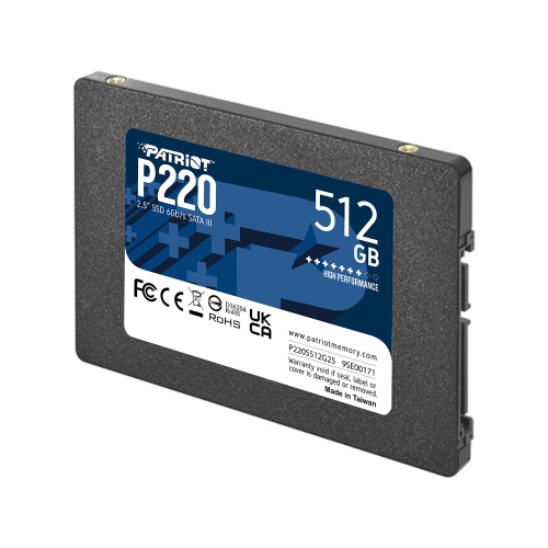 PATRIOT P220 512GB 550/500MB/s 2.5 SATA3 SSD Disk (P220S512G25)