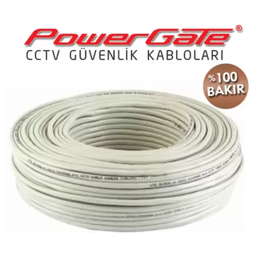 POWERGATE PowerGate PRO 100mt, 2+1 (2x0,50+0,33) %100Bakır, CCTV Güvenlik Kablosu