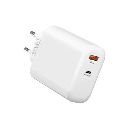 S-LINK SL-EC69, 65W USB-C +USB-A Şarj Cihazı. Telefon, Tablet, Notebook için uyumludur, Beyaz