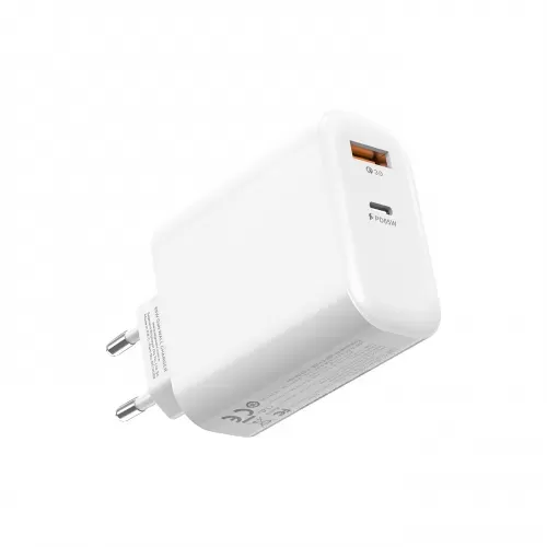 S-LINK SL-EC69, 65W USB-C +USB-A Şarj Cihazı. Telefon, Tablet, Notebook için uyumludur, Beyaz