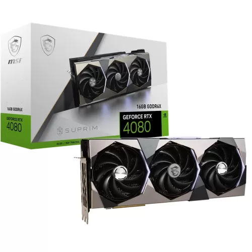 MSI VGA GEFORCE RTX 4080 16GB SUPRIM RTX4080 16GB GDDR6X 256B DX12 PCIE 4.0 X16 (3XDP 1XHDMI)