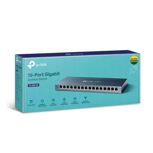 TP-LINK OMADA TL-SG116(UN) V2 16 Port GigaBit Metal KasaSwitch