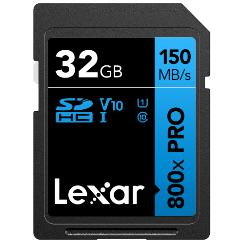 LEXAR 32GB LSD0800P032G-BNNNG 800X PRO SDHC UHS-I CARDS 150MB/S READ C10 V10 U1