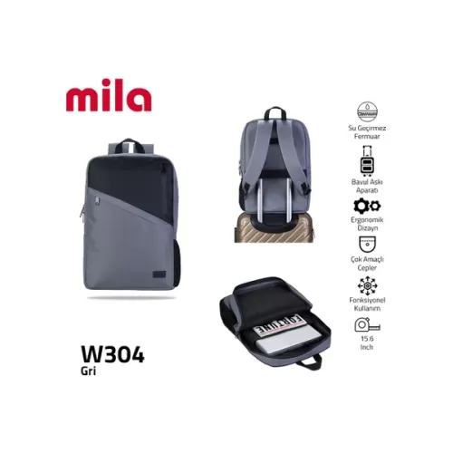 CLASSONE Mila 17.3 15.60 inch Uyumlu 5 Bölmeli WtxPro Su geçirmez Kum. Sırt Ç.