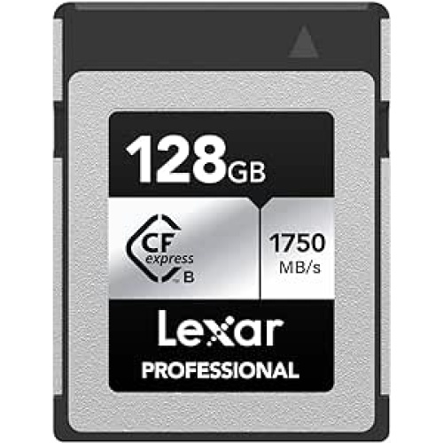 LEXAR 128GB LCXEXSL128G-RNENG CF-EXP PROFESSIONAL CFEXPRESS TYPE B CARD SILVER SERIE UP TO 1750MB/S READ 1300MB/S WRITE