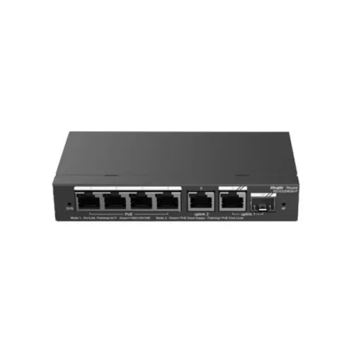 RUIJIE  RG-ES206GS-P 4 PORT 10/100/1000 4 PORT POE+ 1XGE UPLINK 1 X SFP 54W RUJIE CLOUD YONETILEBILIR DESKTOP SWITCH