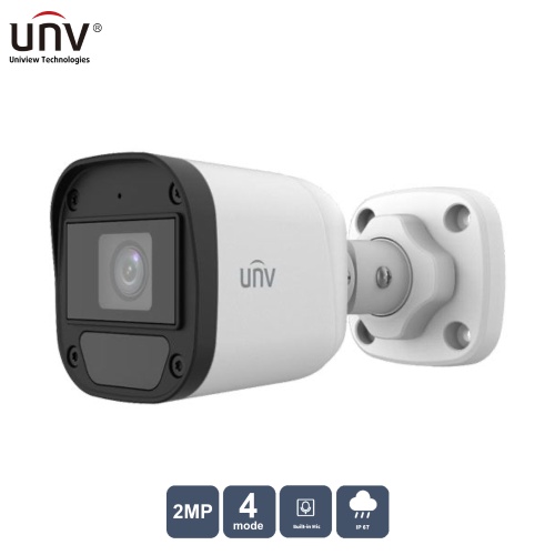 UNIVIEW  UAC-B112-AF28 2MP 2.8MM 20MT IP67 AHD DAHİLİ SES IR BULLET KAMERA