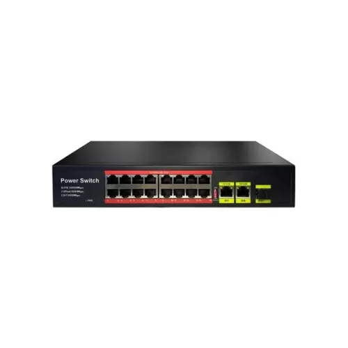 TIWOX TP-1621SFP 16 PORT 10/100 16 PORT POE 2XGE UPLINK + 1 SFP 200W YONETILEMEZ RACK MOUNT SWITCH