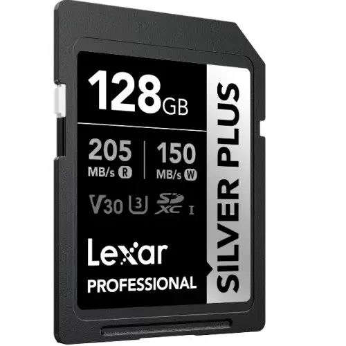 LEXAR 128GB LMSSIPL128G-BNANG MICROSD HIGH-PERFORMANCE SILVER PLUS MICROSDXC UHS-I UP TO 205MB/S READ 150MB/S WRITE C10 A2 V30 U3