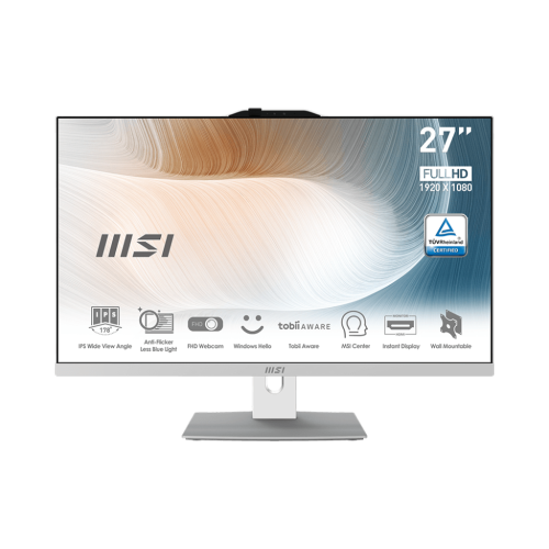 MSI MODERN AM272P 1M-845EU 27 FHD 16:9 (1920X1080) I7-150U 16GB DDR5 1TB SSD W11PRO SIYAH AIO PC