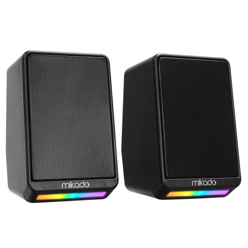 MIKADO MD-178, 6W, 1+1, Masaüstü, RGB Aydınlatma, USB, Siyah Kasa, Speaker