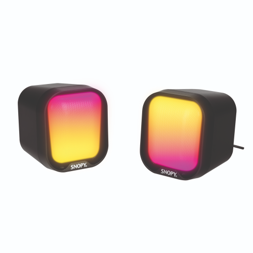 SNOPY SN-87U, 4W, 1+1, Masaüstü, USB, RGB Aydınlatma, Siyah Kasa, Speaker