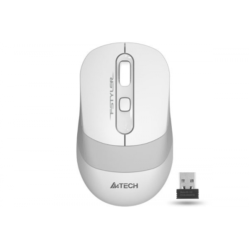 A4-TECH FG10 (White) FSTYLER 2,4Ghz Kablosuz Optik Mouse, 10-15Metre, 4 Buton, Nano Alıcı