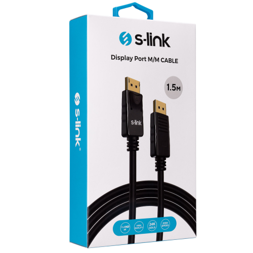 S-LINK SLX-460, Display Port (DP) Kablo, İki ucu Erkek, 1.5 Metre