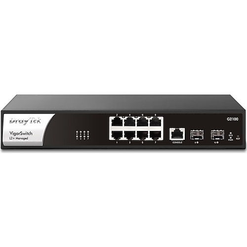 DRAYTEK VigorSwitch G2100 8GE Port, 2xSFP Yönetilebilir Switch