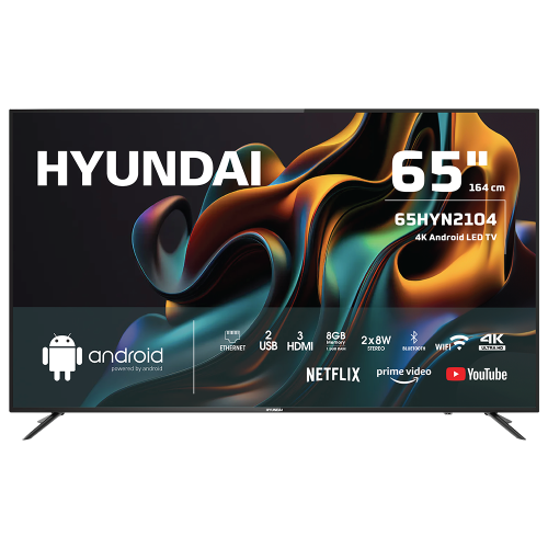 HYUNDAI  65HYN2104, 65&quot; 165cm, 4K Ultra HD, Dahili Wi-Fi, Dahili Uydu Alıcılı, Android Led Televizyon