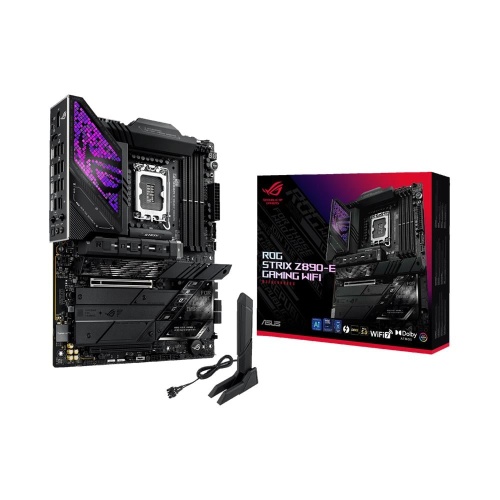 ASUS ROG STRIX Z890-E GAMING WIFI, 8800MHz, 4xDDR5, 7x M.2, HDMI, DP, 2xThunderbolt, 4xType-C, Wi-Fi 7, Bluetooth 5.4, Intel Core Ultra CPU(Seri 2), LGA1851 Soket, Gaming Anakart