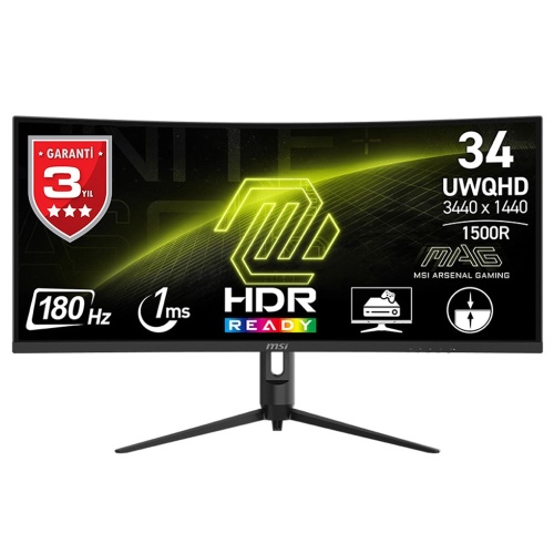 MSI  34 MAG 342CQR E2 CURVED VA 3440X1440 (WQHD) 21:9 180HZ 1MS GAMING MONITOR